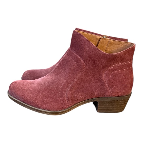 Lucky Brand Brolley Suede Ankle Bootie Ruby Wine Women’s Size 7.5 - Picture 3 of 9
